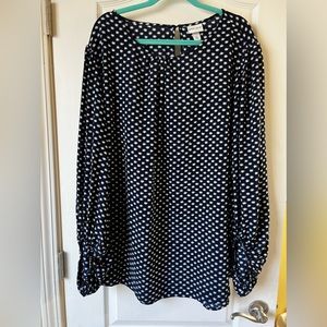 Ava & Viv 4X Navy Blouse
